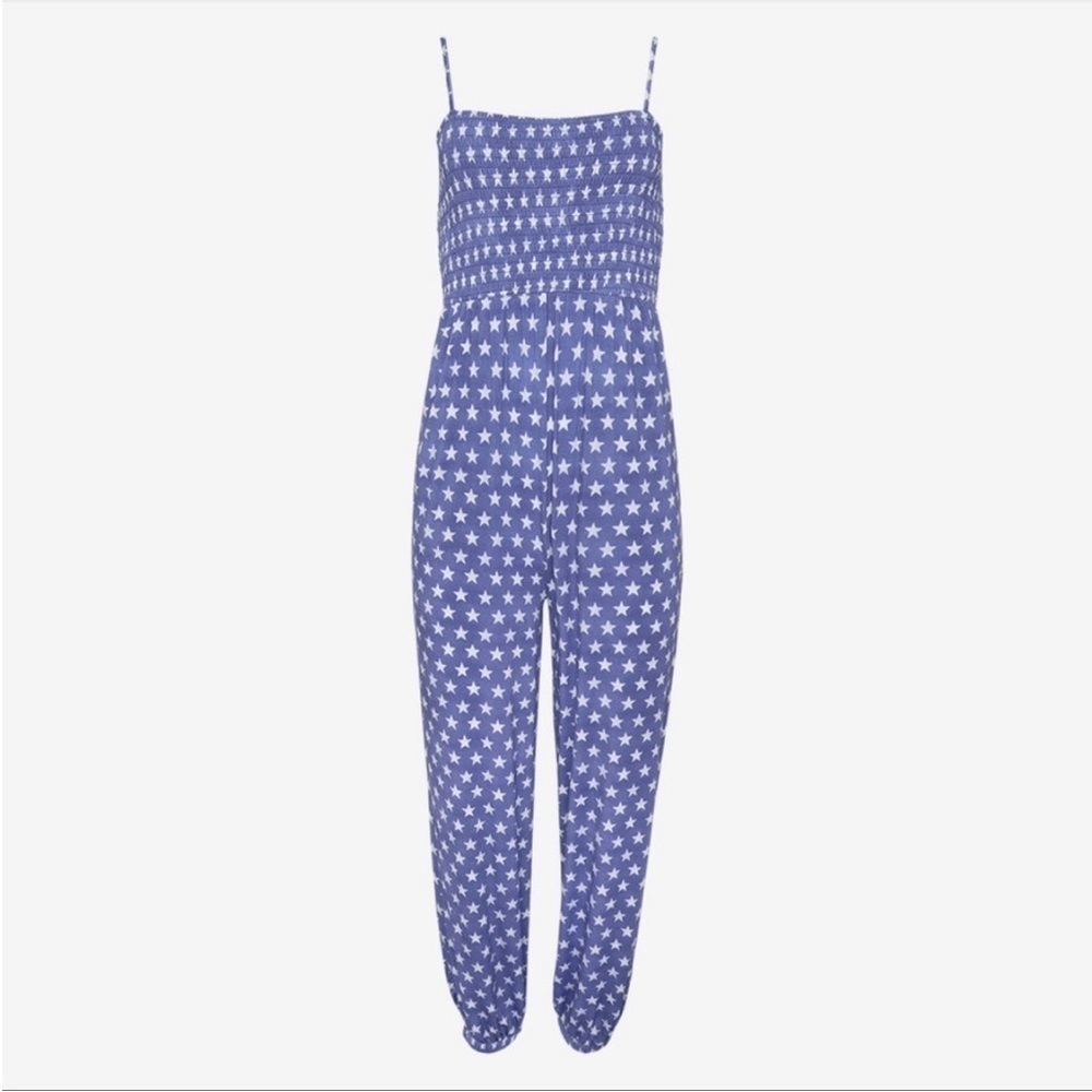 Posh peanut stars women smock sleeveless jumpsuit NIB 3XL